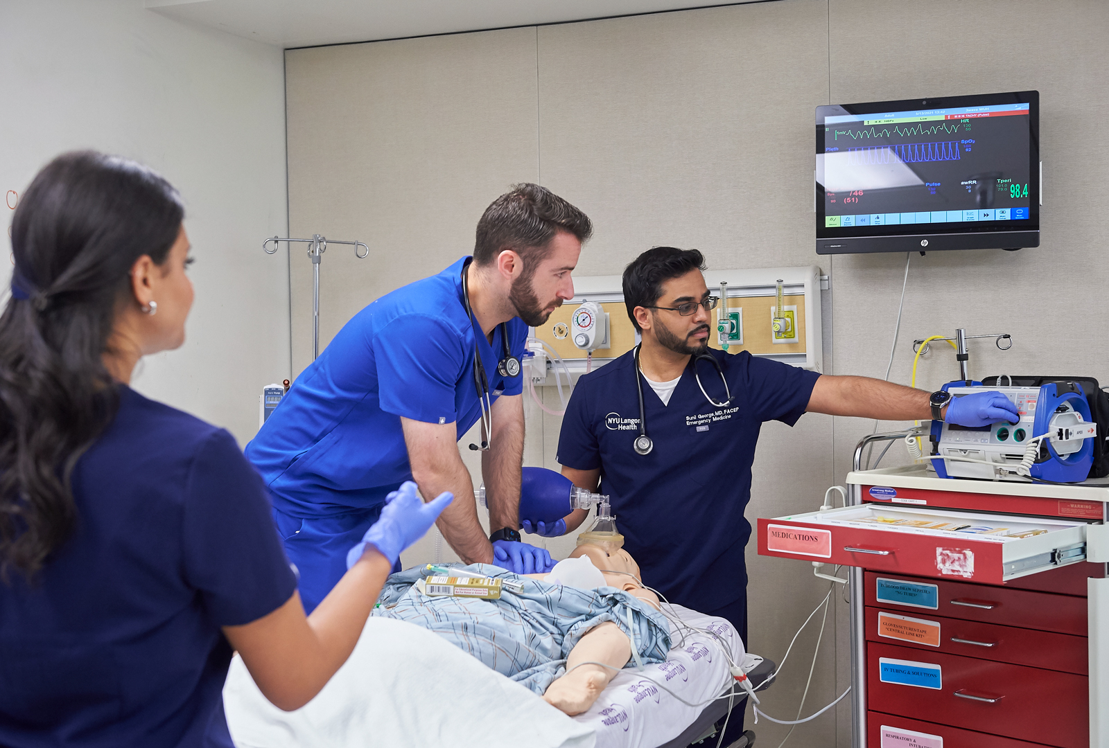 Dr. Sunil George and Resident Train In Simulation Center